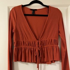 Orange double tie long sleeve too